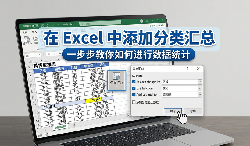 如何在 Excel 中添加分类汇总:公式、数据透视表与 Python 方案