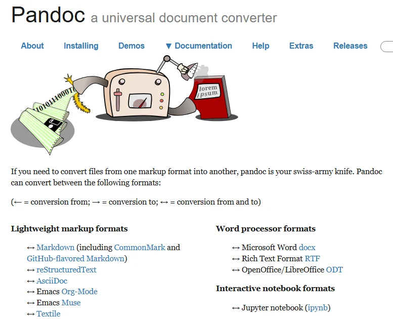 Pandoc Markdown 转文本