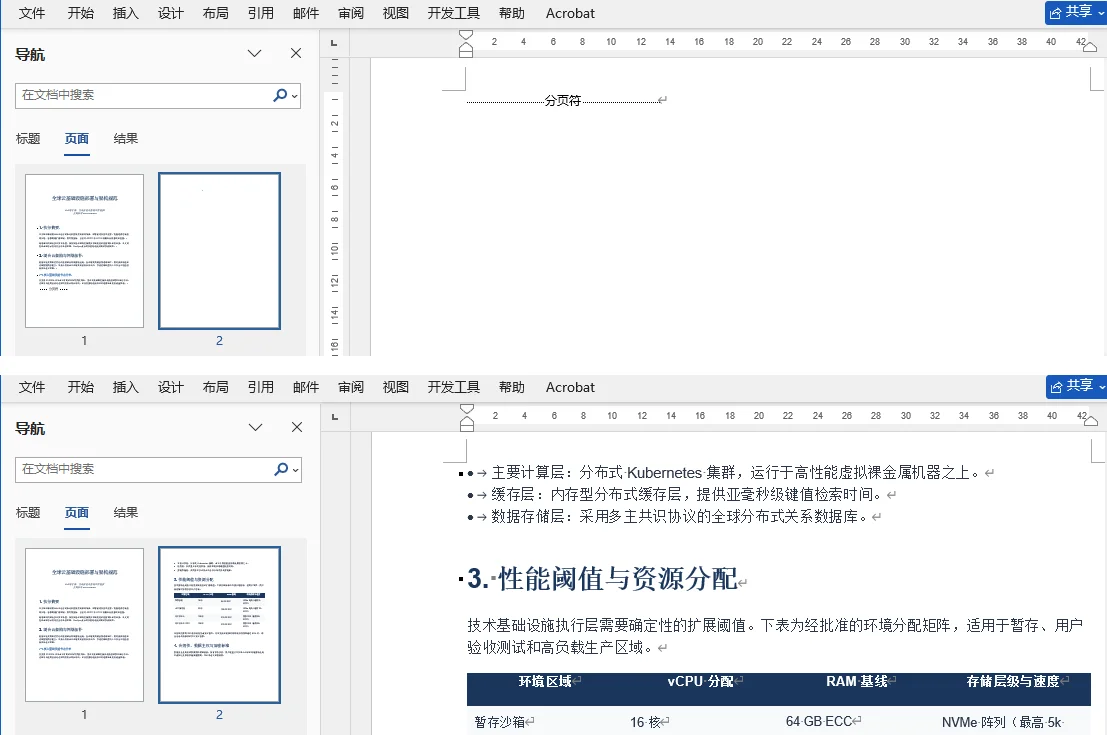 删除 Word 中由手动分页符导致的空白页