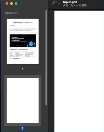 在预览中选择空白页