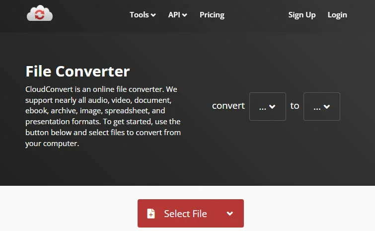 CloudConvert:功能全面的转换工具