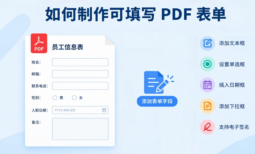 如何制作可填写 PDF:3 种方法实现可编辑 PDF 表单