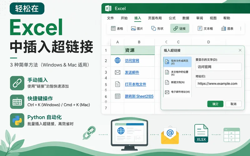 如何在 Excel 中插入超链接:3 种简单方法