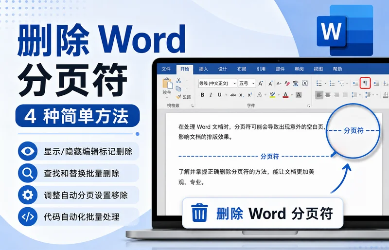 如何在 Word 中删除分页符(4 种简单方法)