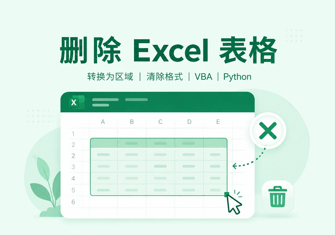 如何删除 Excel 中的表格:5 种实用方法